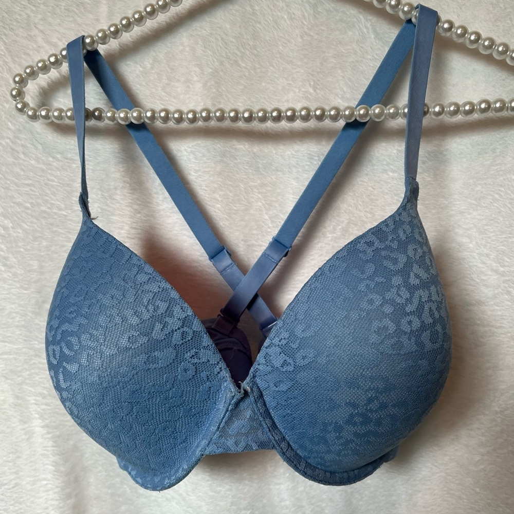 Victoria's Secret Pink 34DDD Wear Everywhere Bra leopard blue